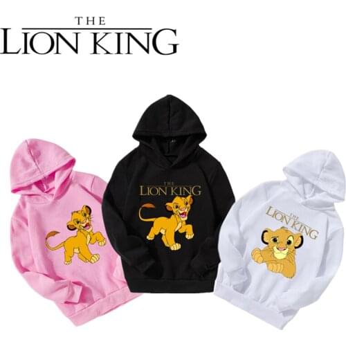 Disney Kids cotton Hoodie Cartoon anime The Lion King Simba Spring Autumn Sweatshirt Casual Long Sleeve Unisex Hooded Tops Hoody