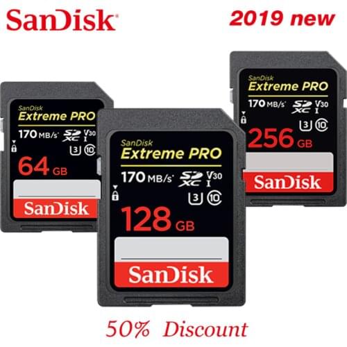 SanDisk Extreme Pro SD Card SDXC 64g 128g 256g up to 170MB/s UHS-I Class10 SDHC 32g up to 95MB/s Memory Card 4K for SLR Camera
