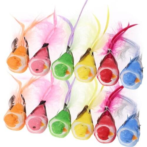 Artificial Bird Mini Sparrow Ornaments Foam Feather DIY Craft 12PCS Party Wedding Decoratio