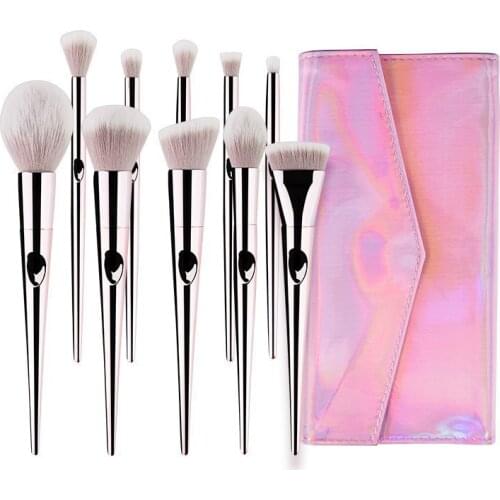10Pcs/Set Makeup Brushes Tool Set Cosmetic Powder Eye Shadow Foundation Blush Blending Beauty Make Up Brush Beauty Tool Kit