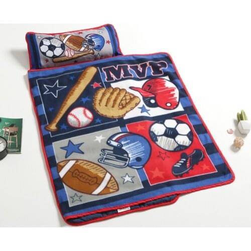 Red Robot Kid Nap Mat Toddler Cotton Nap Pad for Preschool Daycare Kindergarten Travel Sleeping Bag