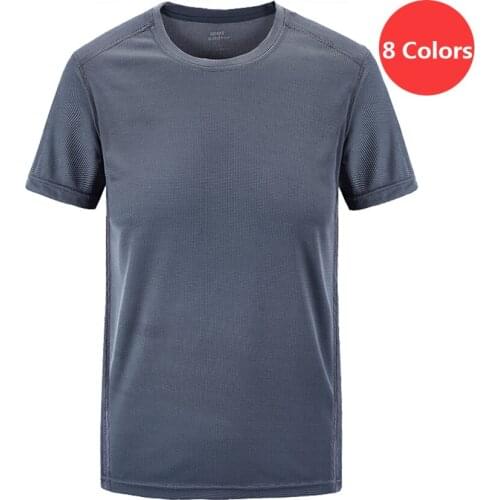 Plus Size L-7XL 8XL Mens Tshirt Quick Dry T Shirt Casual Tees Male Tops Stretch Athletic Fitness Tshirts Summer Cool Tee Shirt
