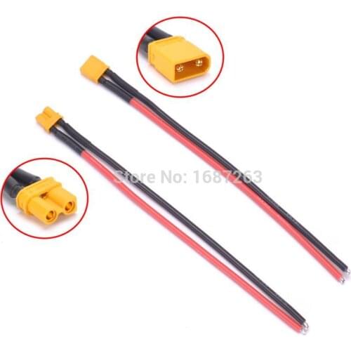 1PCS XT30 Male or Female Connector With 16AWG Silicone Wire 10CM 100mm Battery Charging Cable for Quadcopter RC Drone