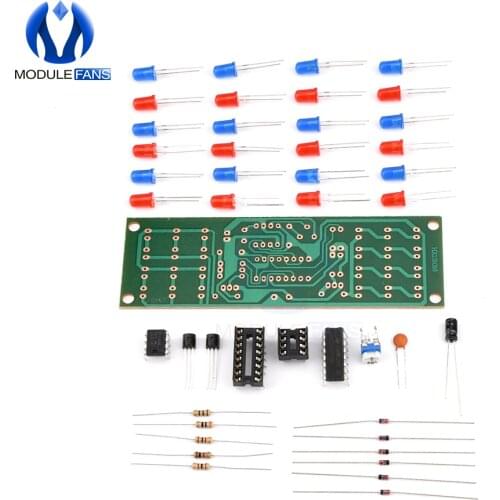 NE555 + CD4017 Red Blue Double Color Flashing Lights Board Kit StrobePractice Learning DIY Kits Electronic Suite Module
