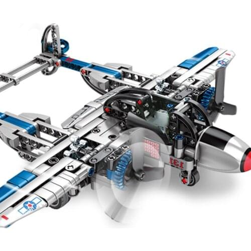 New World War 2 II Military Air Force Avion Weapons American P38 Fighter Building Block WW2 Plane Bricks Toys For Children Gifts