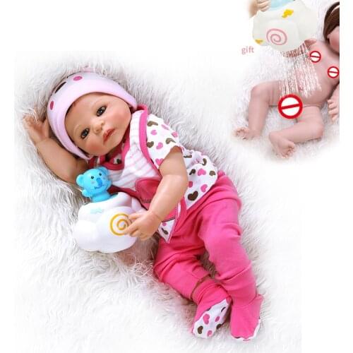 NPK 55CM 55CM full body silicone vinyl baby reborn dolls newborn sweet girl bath toy shower doll Anatomically Correct