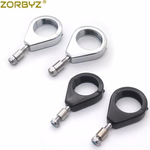 ZORBYZ Motorcycle Turn Signal Mount 39mm Black/Chrome Metal Fork Relocation Clamp Bracket For Harley Sportster Dyna