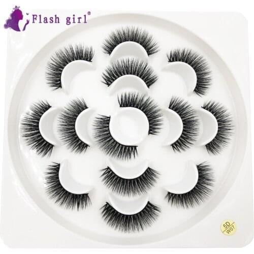 Flash Girl Factory Wholesale Price Thick Lashes W Series 7pairs 100% Handmade 5D Mink Makeup Luxury Eyelashes Extensions