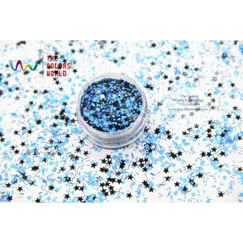 RM-349 Mix Colors and shapes Glitter for nail art makeup and DIY decoration
