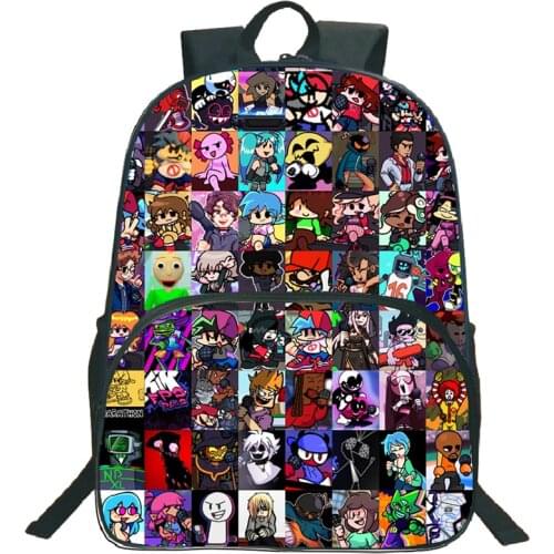 Video Game Friday Night Funkin Backpack Kids School bags Zipper Bookbag 16 Inch 3D Anime School Backpacks for Boys Girls Mochila