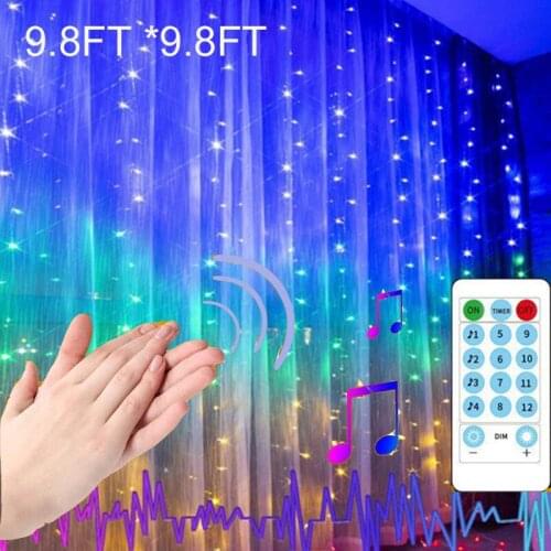 3M LED Fairy Lights String Lights Garland Music Control/8 Lighting Mode USB Wedding Party Decor Christma Window Curtain