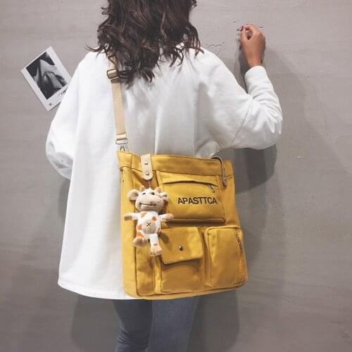 Large Capacity Women Canvas Bags Female 2020 New Japanese Crossbody Bag Tide Ins Ladies Shoulder Bag Wild Student School Handbag