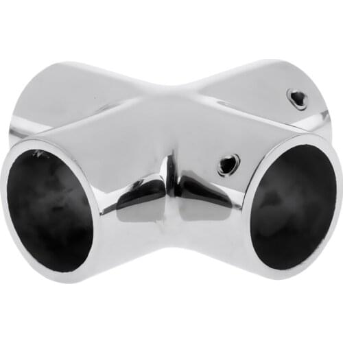 Premium 4 Way 90 Degree 22mm 7/8'' Pipe Yacht Boat Hand Rail Fitting - Marine Grade Silver 316 Stainless Steel