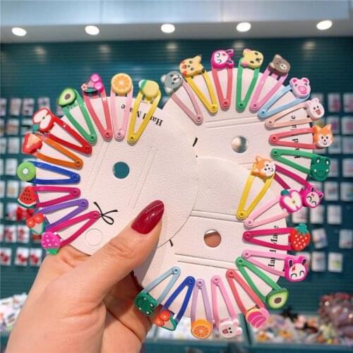 Cartoon Fruit Animal Hair Pins For Girls Baby Hair Acessories Hair Clips Cute Hairgrips Hair Wear Children Barrettes 10 Piece