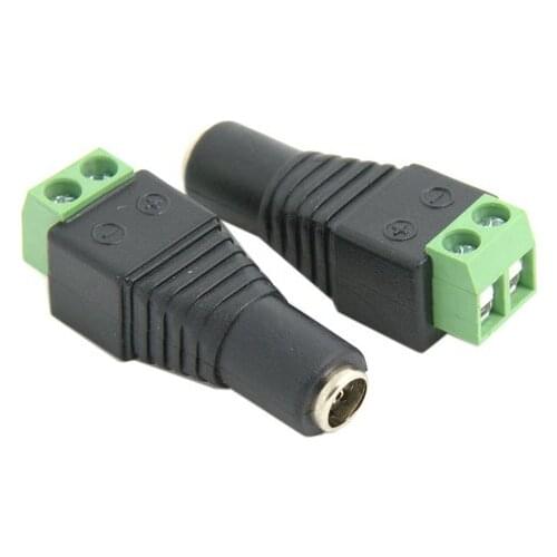 10pcs IDC Type 2.1 x 5.5mm DC Female Power Plug Jack Adapter Connector adaptor Free Soldering for CCTV