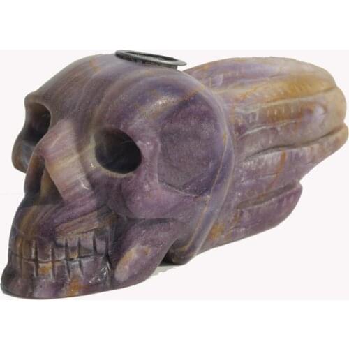 100% NATURAL amethyst Quartz Crystal Smoking pipe skull Free Shipping