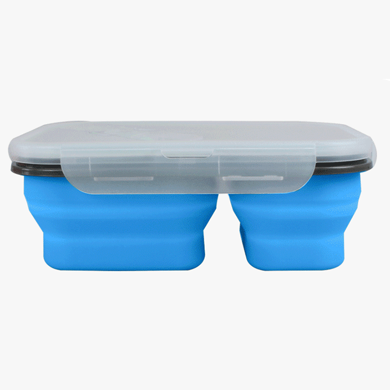 1100ml 3 Cells Silicone Foldable Lunch Box Kitchen Collapsible Portable Bento Box Food Storage Container Eco-Friendly Lunchbox