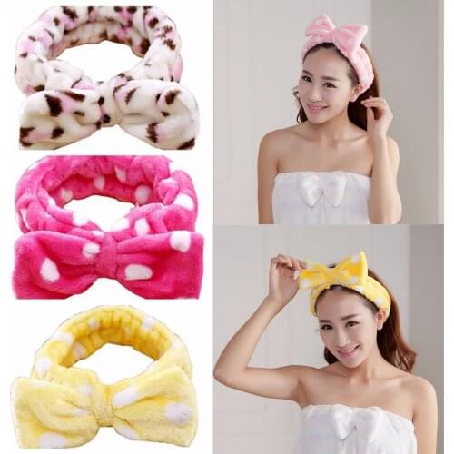 Soft Coral Fleece Headband Spa Facial Wash Face Makeup Elastic Hair Band For Women Sports Water-absorbent Hair Accessories