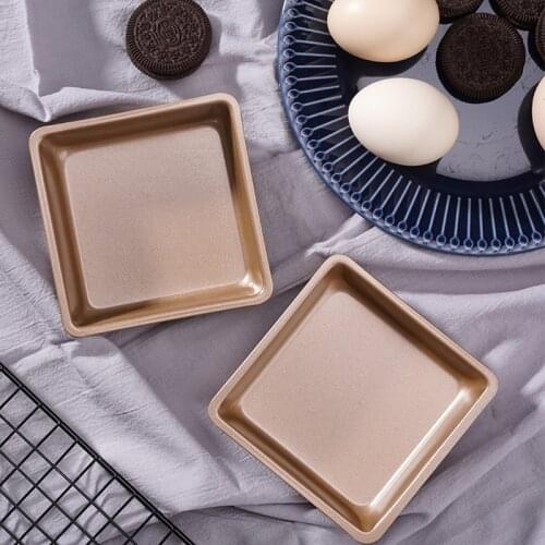 4Inch Mini Carbon Steel Baking Tray Square Deep Baking Tray Pizza Cake Mold Baking Non-Stick Square Bakeware Oven Tart Pan