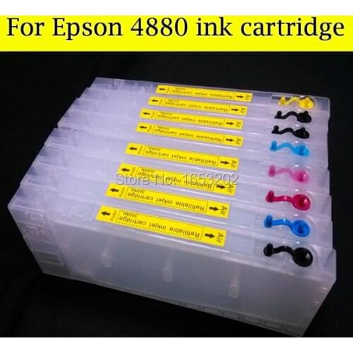 8 Pieces/Lot 4880 Ink Cartridges T6051-T6057 T6059 T605 For EPSON Stylus Pro 4880 With Chip Resetter