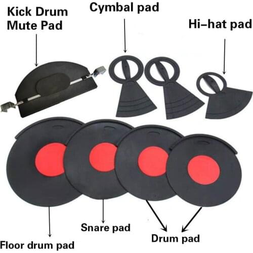 Bass Snare Drum Sound Off Mute Silencer Drumming Rubber Practice Pad Zones Mini Set Professional Dropshipping With Hook