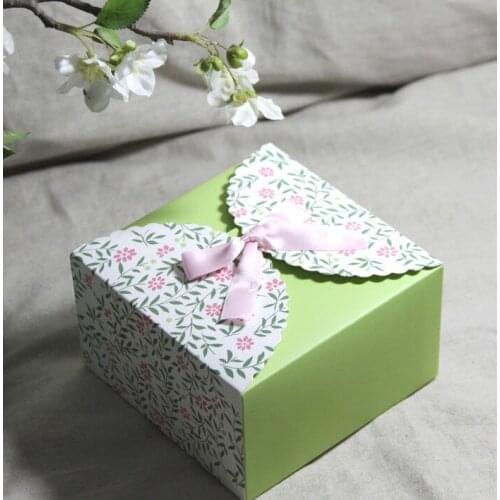 Free shipping fresh green cake pastries small box, sweet dessert packing decoration supplies 14*14*8cm