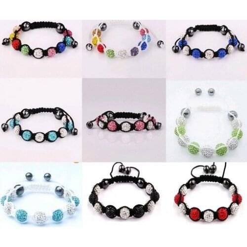 Free shipping g34f hot micro pave CZ Disco Ball Beads Bracelet fasion Gift jewelry Discount crystal