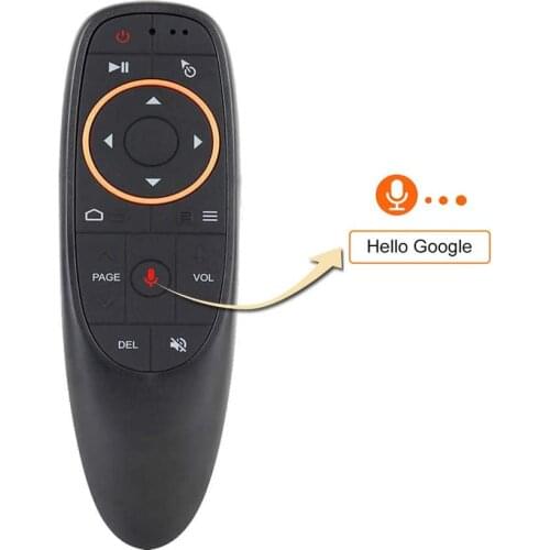G10s 2.4G Wireless Air Mouse Google Voice Remote Control Microphone IR Learning 6-axis Gyroscope for Andriod TV Box
