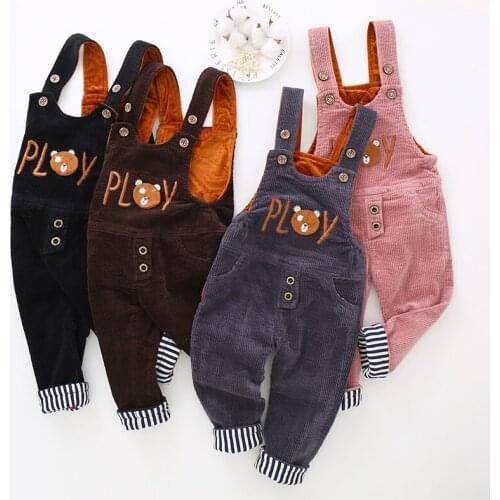 Unisex Newborn Baby Overalls Boys and Girls Corduroy Pants Kids Cute Cartoon Jumpsuit for Boys Kids Fashion Suspender Rompers