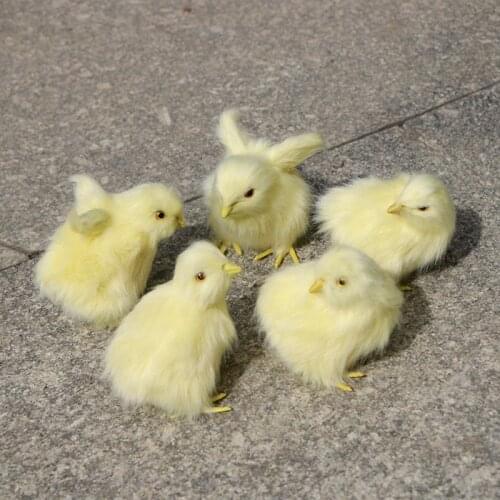 Simulation Chick Plush Toy Animal Doll Model Room Decoration Simulate Sound Genuine Fur Animals Toys