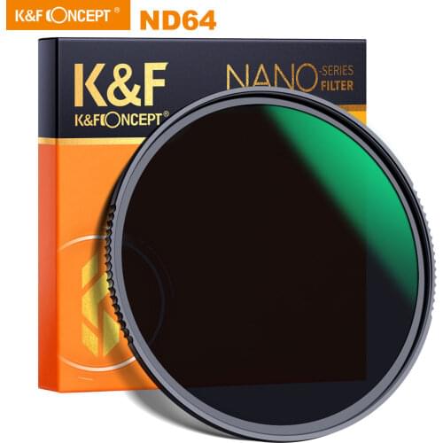 K&F Concept ND64 HD Filter Nano X Camera Lens Ultra Clear Filter With Green Density Coating 49mm 52mm 77mm For SONY Canon Cam