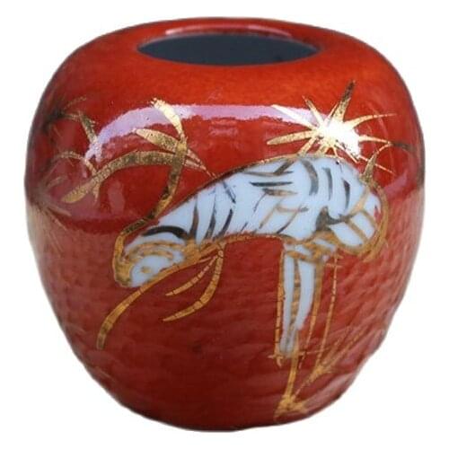 Chinese Old Porcelain Red Glazed Porcelain Porcelain Cans