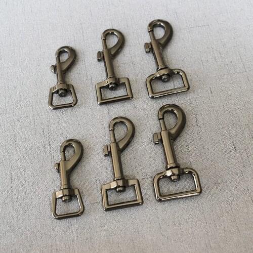 10 Pcs/Pack 15mm 20mm 25mm Gun Black Metal Swivel Clasp Seat Belt Buckle Clip Loop Snap Hook For Dog Pet Leads Leash Hardware