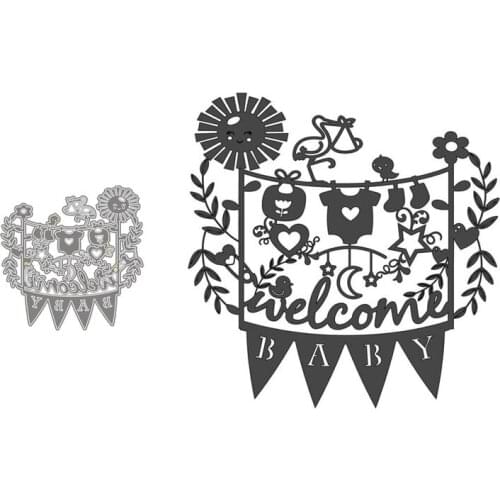 Metal Cutting Dies WELCOME Stencils For DIY Scrapbooking Decorative Embossing Handcraft Die Cutting Template