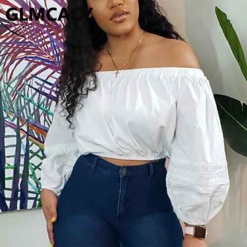 Long Sleeve Slash Neck Chic Blouses Sweet Fall Tops