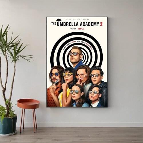 W556 Silk Fabric Poster Wall Art Decor The Umbrella Academy 2 Classic Movie Trend Fashion Decoration Bright Gift