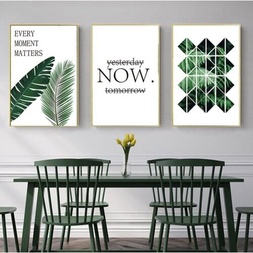Nordic Green Plants Modern Simple Style Poster Canvas Print Painting Wall Art Living Room Home Decoration