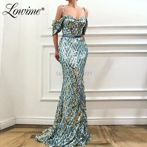 Amazing Shiny Sequins Evening Dress Couture Mermaid Party Gown Celebrity Red Carpet Dresses Robe De Soiree African Prom Dresses