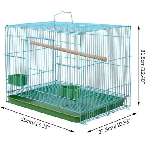 Wire Rectangular Small Cage for Small Birds and Canaries Rekord Equipped Feeders