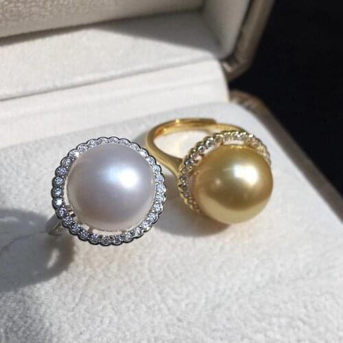 Hot New Style 925 Sterling Silver Adjustable Ring Settings Findings Mountings Parts for Pearl Corals Jade Crystal, 5pcs/lot