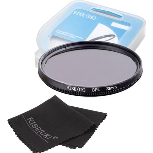 RISE(UK) 72mm Circular Polarizing CPL C-PL Filter Lens +case+gift For Canon NIKON Sony Olympus Camera HOT SALE