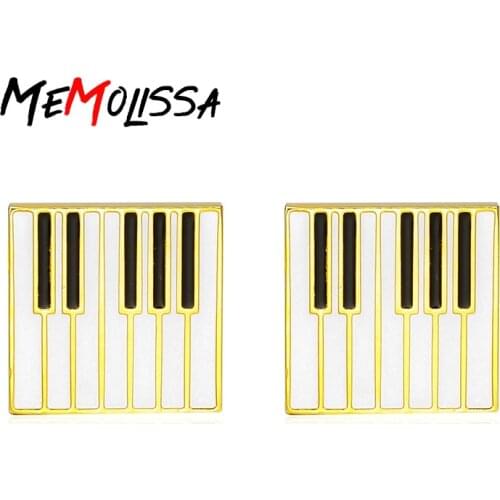Memolissa Luxury Cufflinks For Mens And Women Piano Design Fashion Brand Cuff Botton High Quality Copper Cuff links
