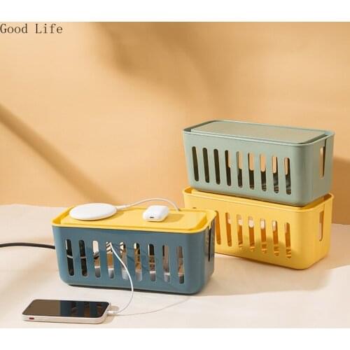 Power Cord Storage Box Manufacturer Multifunctional Plastic Desktop Storage Box Household Goods Cable Organizer