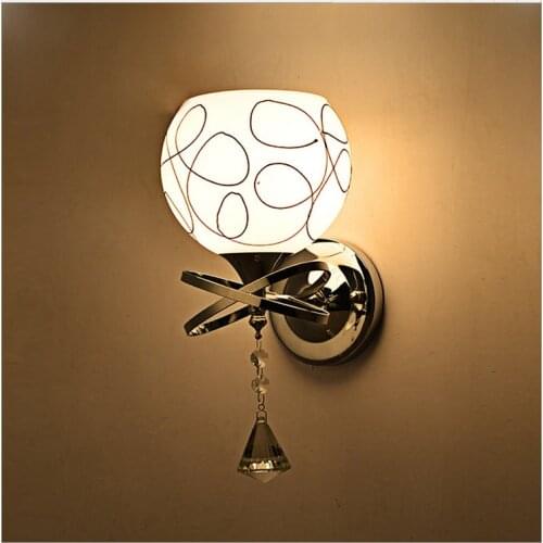 Led wall lamps glass ball wall lights novelty bathroom light lampada crystal Sling chain E27 AC90-260V with pull switch
