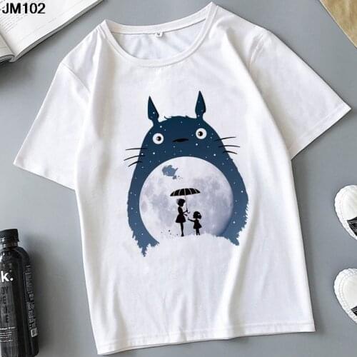 Totoro Studio Ghibli Harajuku Kawaii T Shirt Women Ullzang Printed White Tshirt Funny Cartoon T-shirt Cute Anime Tops Tee Female