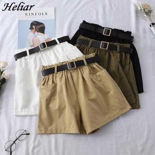 HELIAR 2019 Spring Women High Waist Shorts Casual Western Style Straight Outwear Suit Shorts Hot Summer Casual Jean Shorts