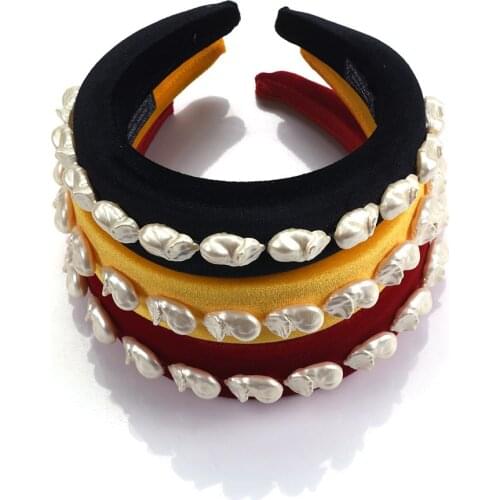 2019 New Women Headband ZA Hair Jewelry Accessories Natural Fresh Water Pearl Hairband For Women Vintage Palace Headband