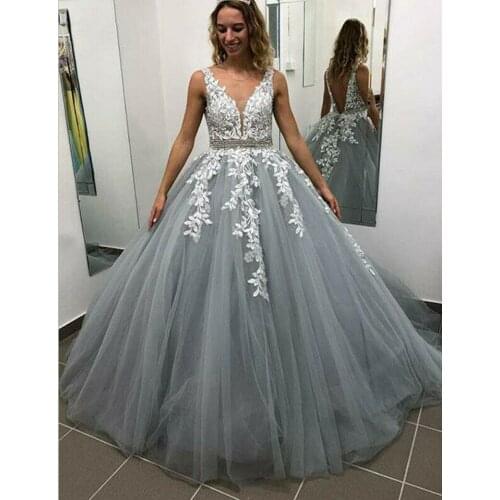 Wuzhiyi 2019 A-line wedding dress long wedding Grown sexy V neck beading sequins vestido de noiva Factory sale marriage dress