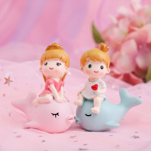 ZOCDOU 1 Piece Creative Cartoon Whale Dolphin Small Statue Little Figurine Crafts Figure Ornament Miniatures