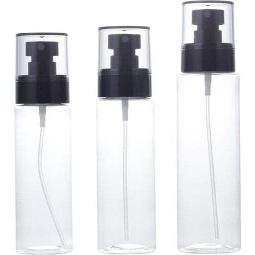 100ml/120ml/150ml Plastic Spray Bottle Essential Oil Liquid Pet Spray Empty Bottle Transparent Plastic Flat Bottle Refill Bottle